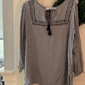 Old Navy Navy and White Striped Blouse